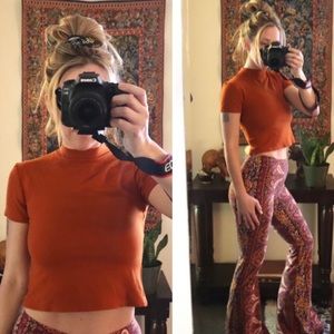 PRICE DROP! American Apparel orange crop top boho